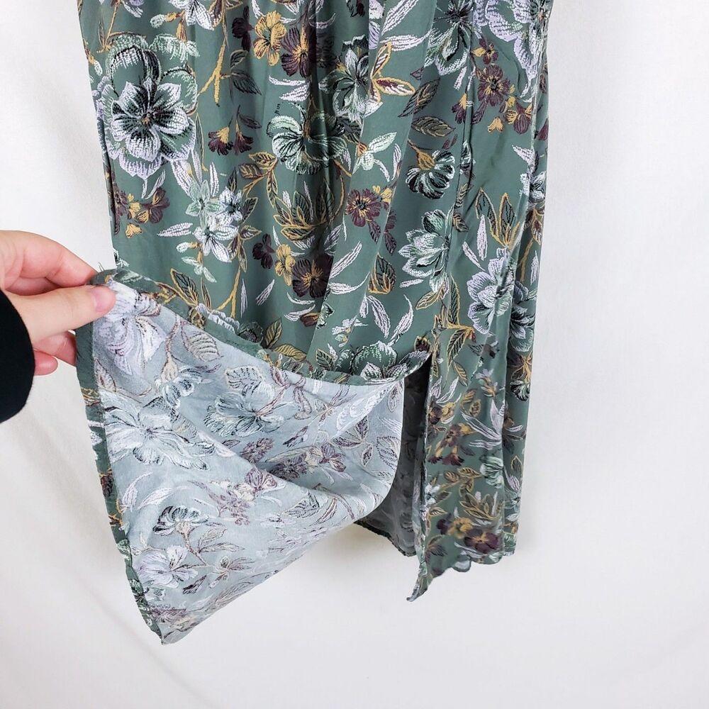 Sage Green Milkmaid Midi Dress Womens L? Cottage Romantic Prairie Garden - Picture 8 of 8